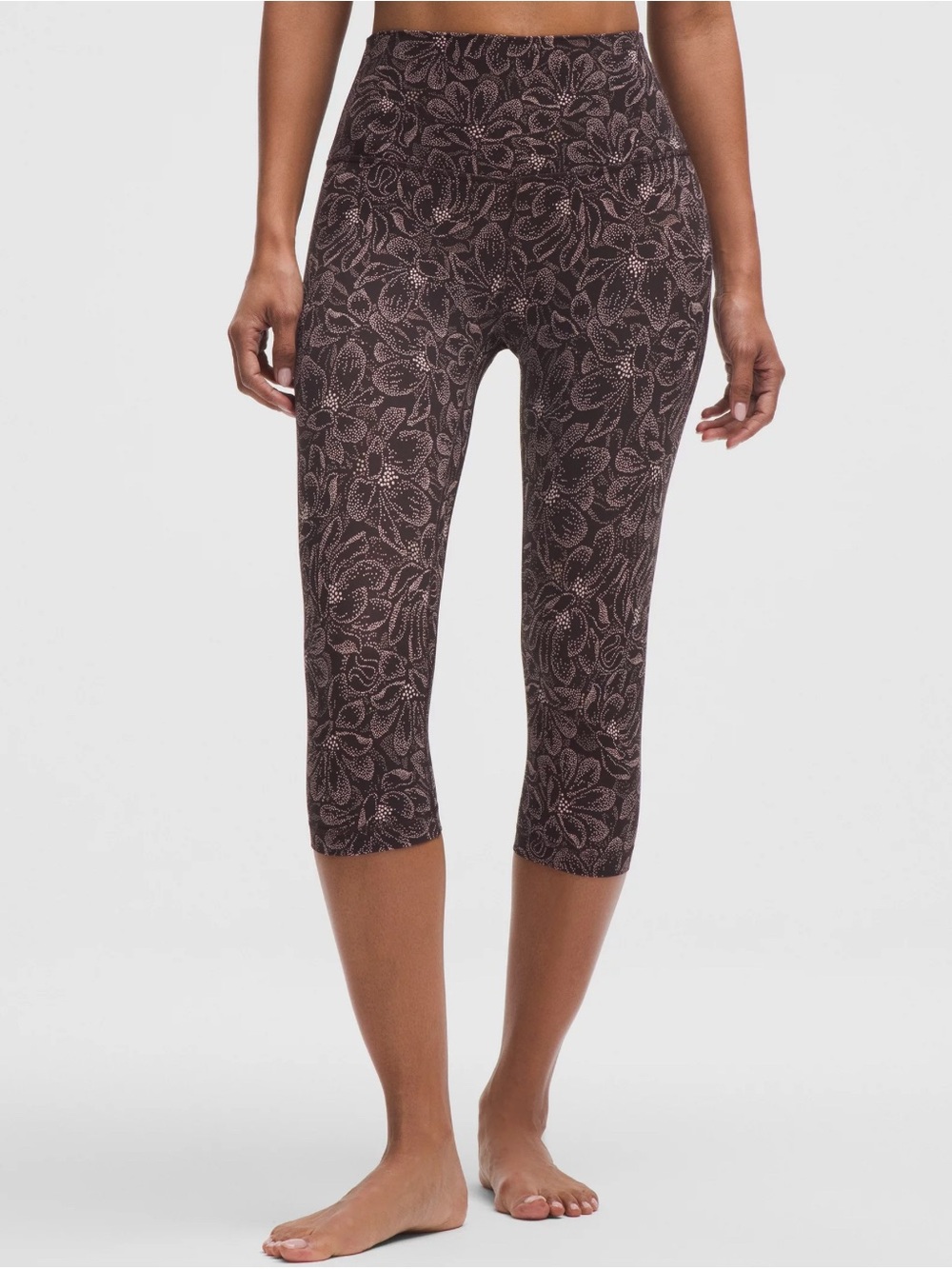 lululemon Brown Floral Capri Leggings